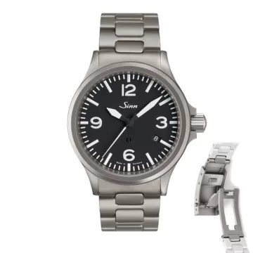 Sinn 856 - Solid Bracelet H-Link Tegimented (Adjustable Clasp)