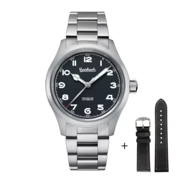 Hanhart Preventor HD12 Black - Solid Bracelet plus Leather Band