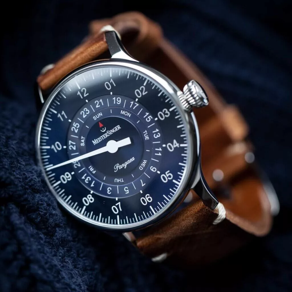 MeisterSinger Pangaea Day Date - Sunburst Blue (PDD908)