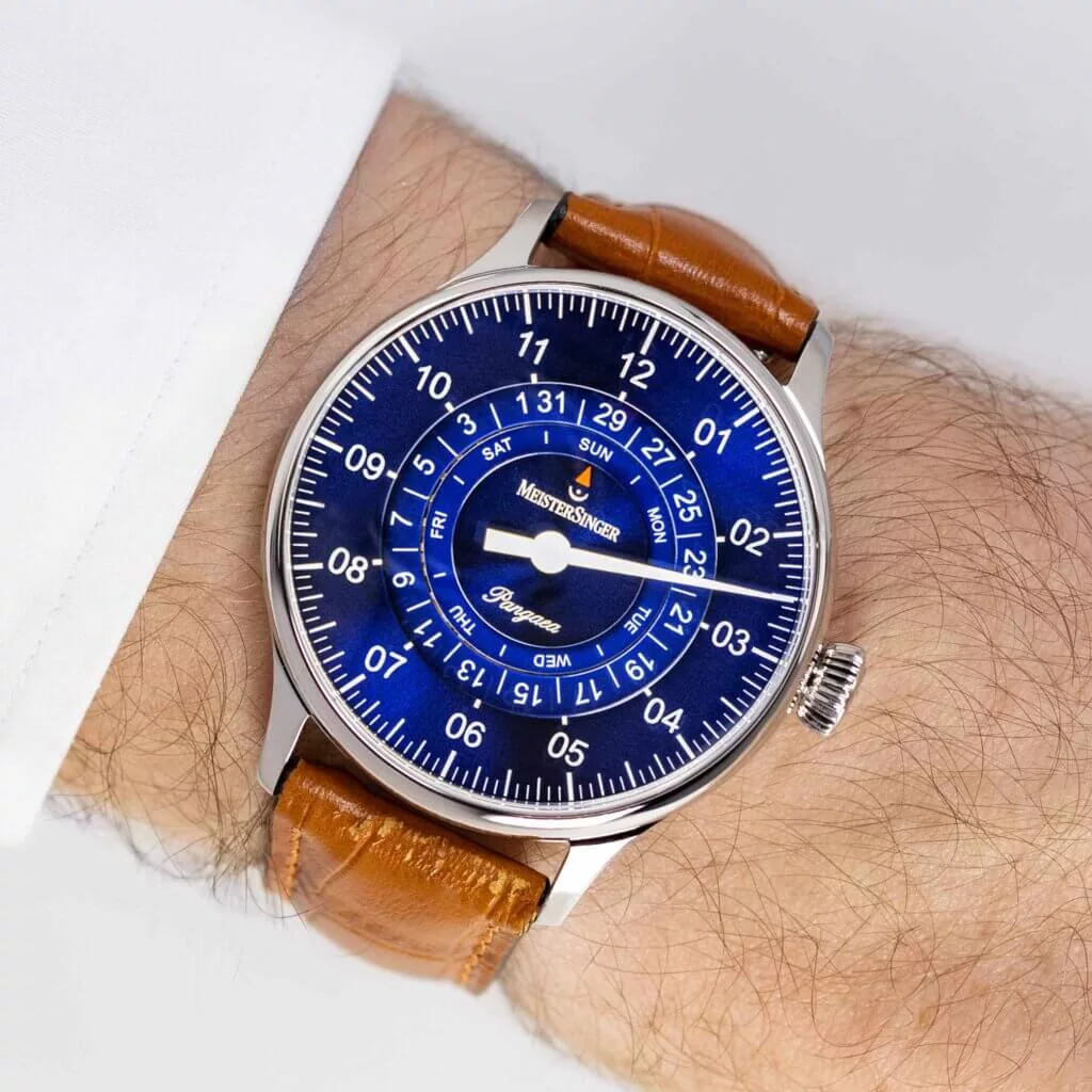 MeisterSinger Pangaea Day Date - Sunburst Blue (PDD908)