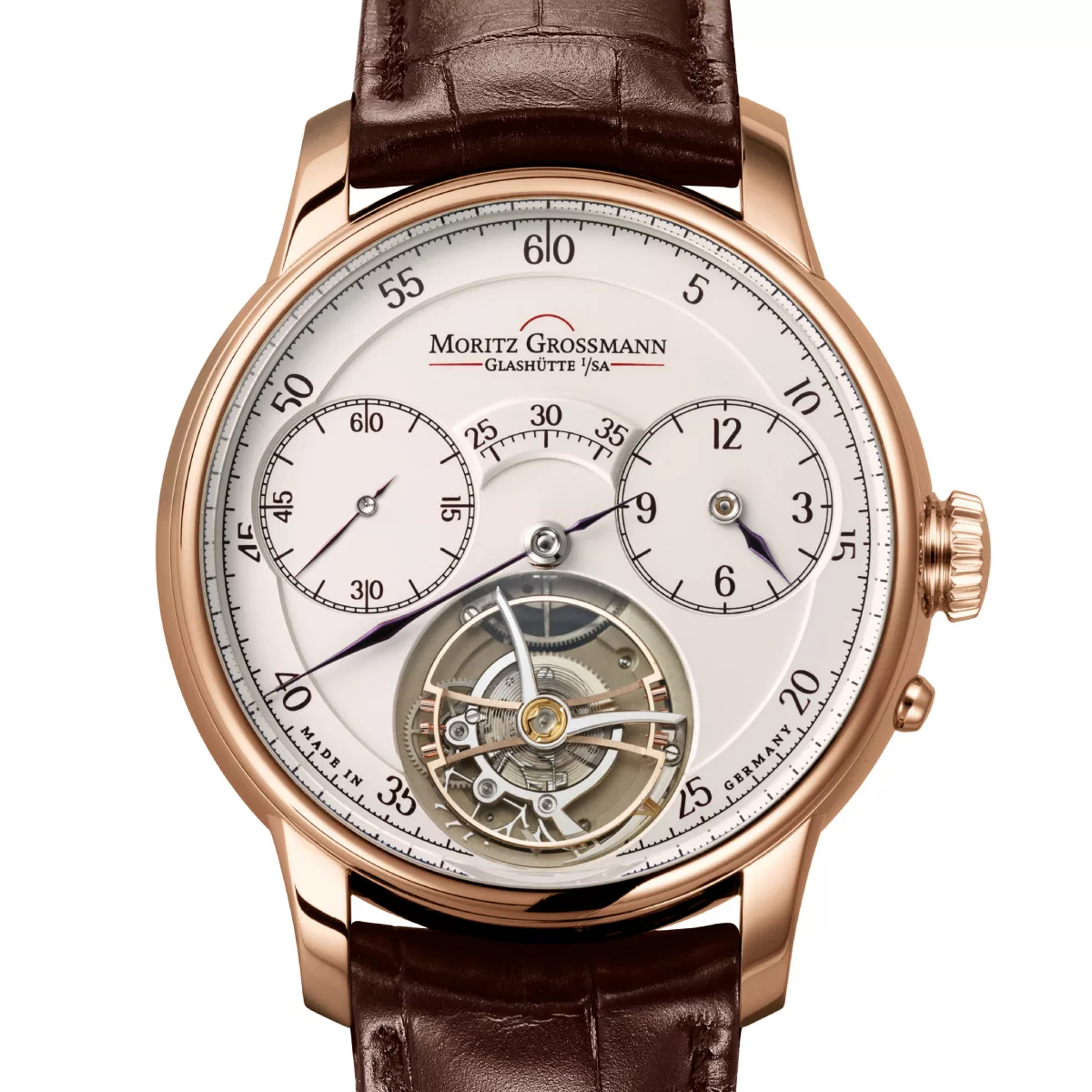 Moritz Grossmann BENU Tourbillion Rose Gold (Silver Dial)