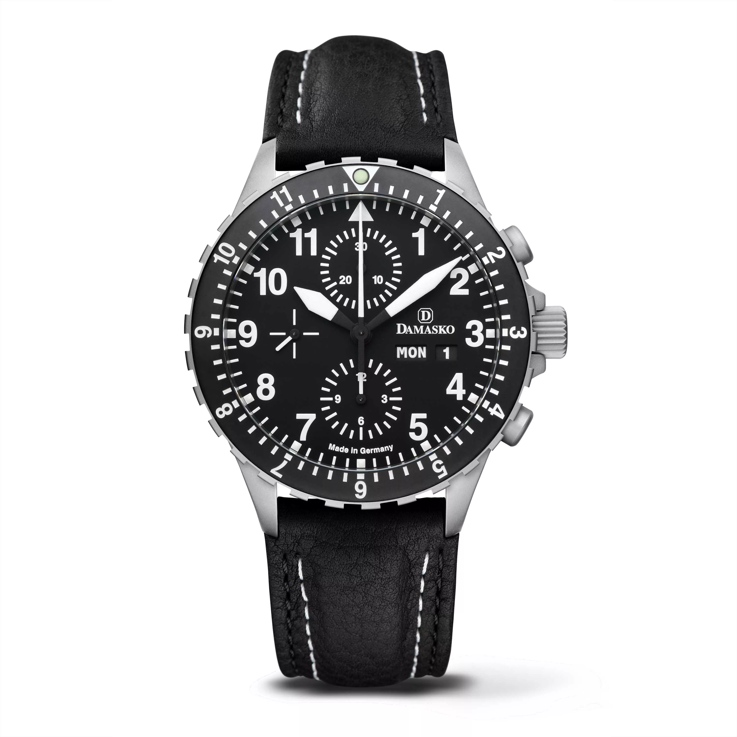 Leather (Black+White Double Stitching)