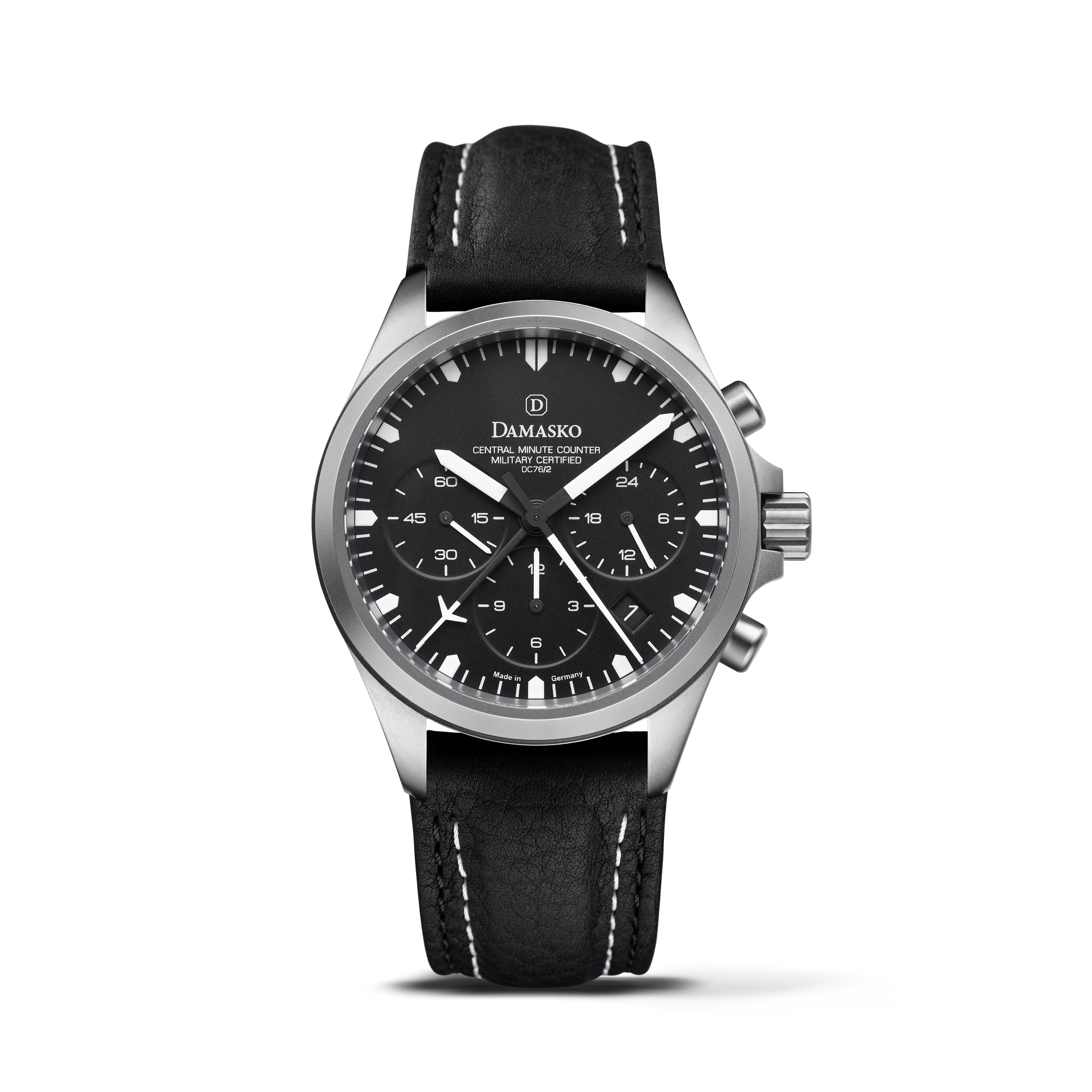 Leather (Black+White Double Stitching)