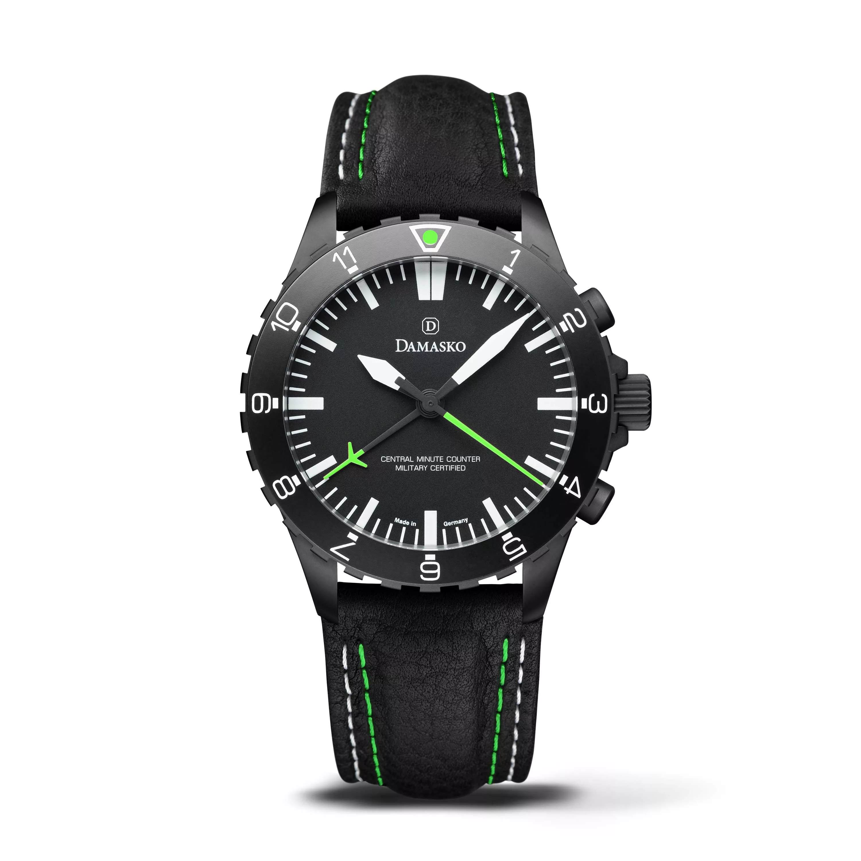 Leather (White+Green Double Stitching)