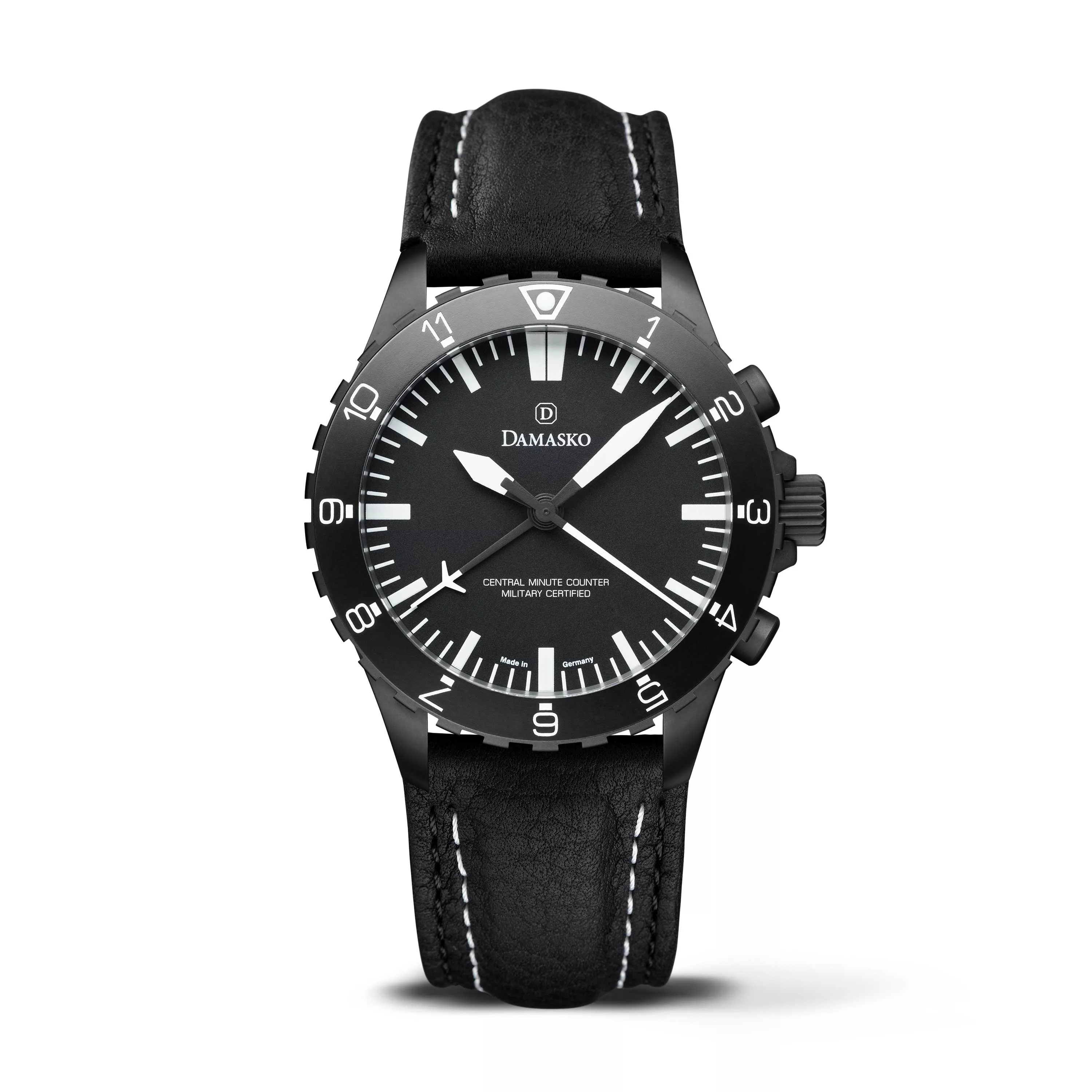 Leather (Black+White Double Stitching)