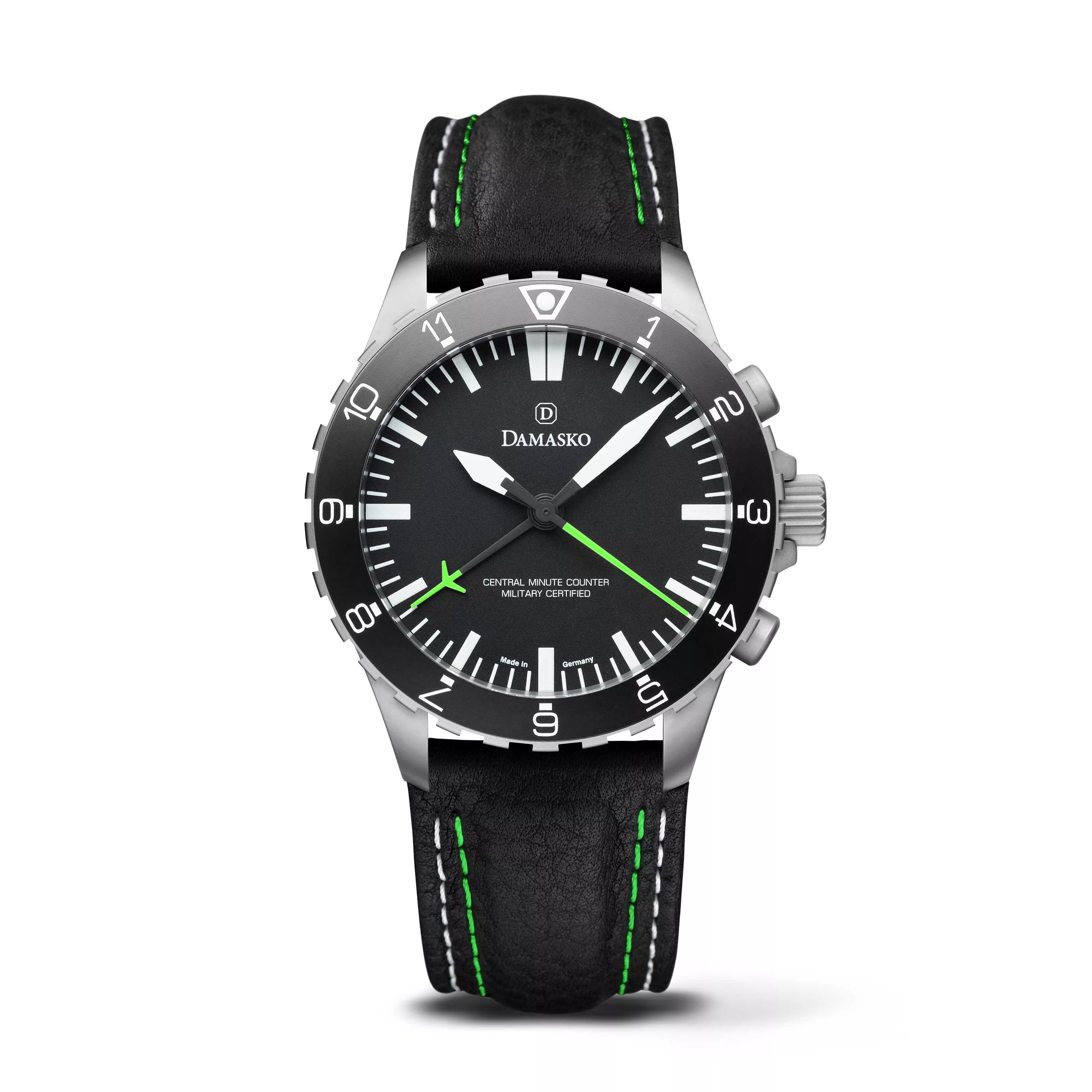 Leather (White+Green Double Stitching)