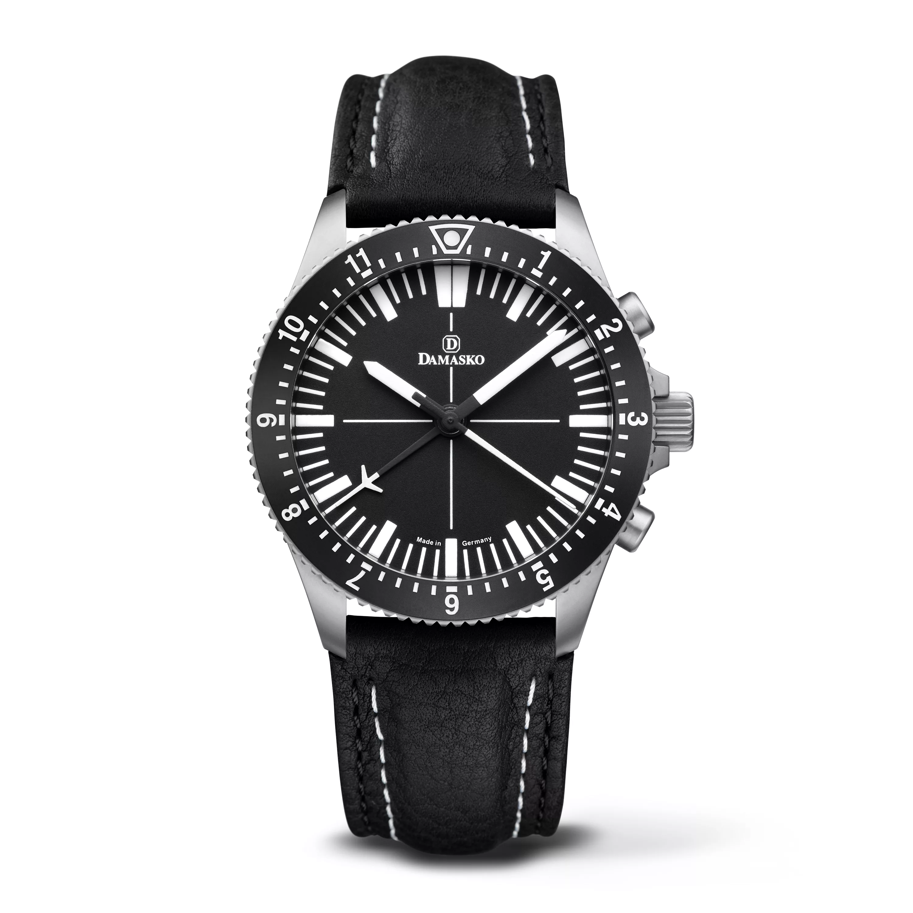 Leather (Black+White Double Stitching)