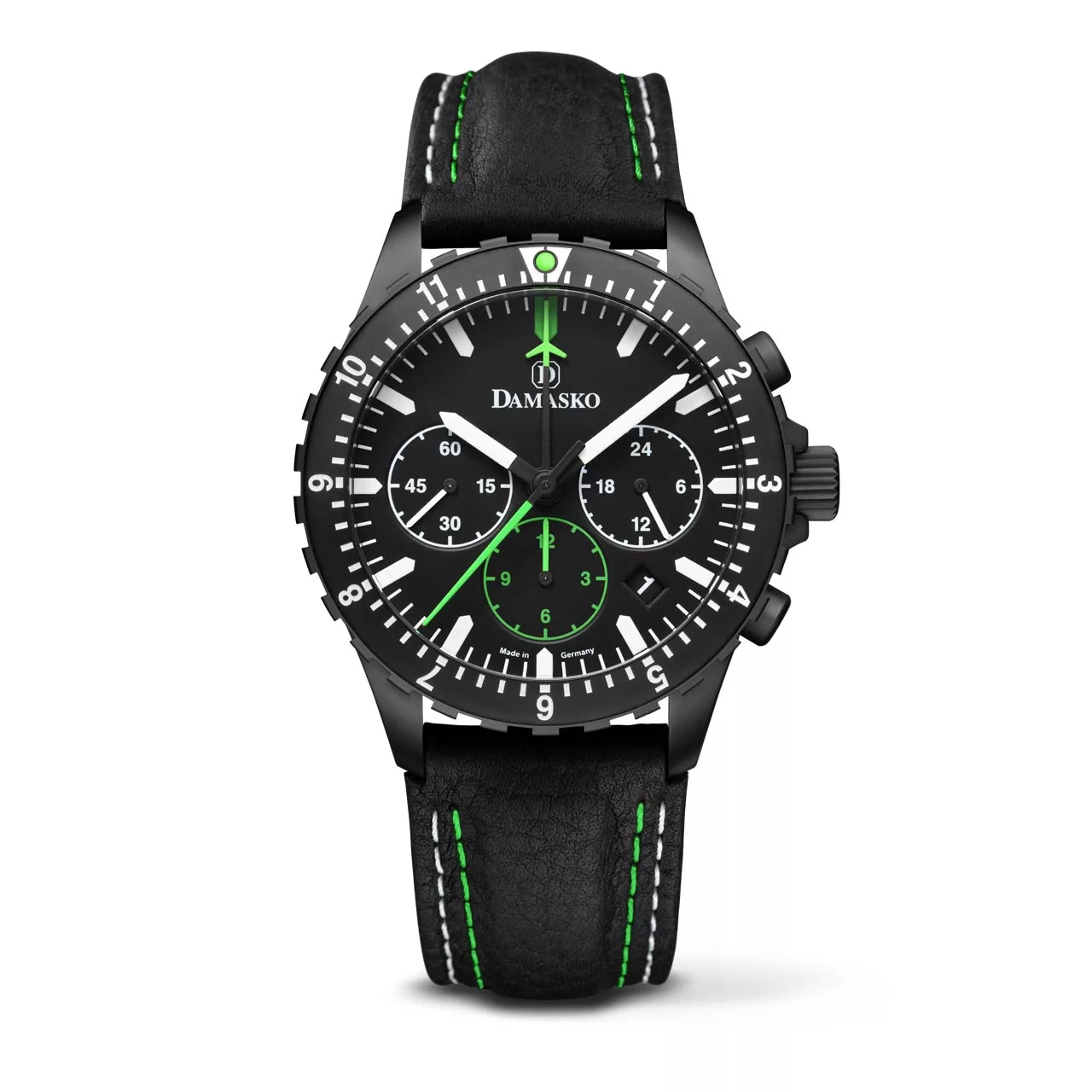Leather (White+Green Double Stitching)