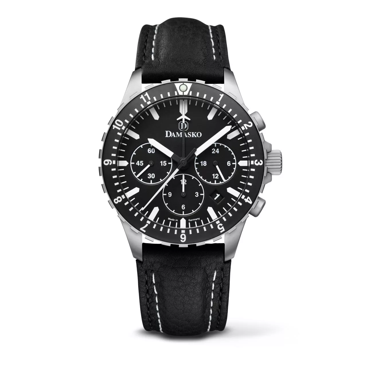 Leather (Black+White Double Stitching)