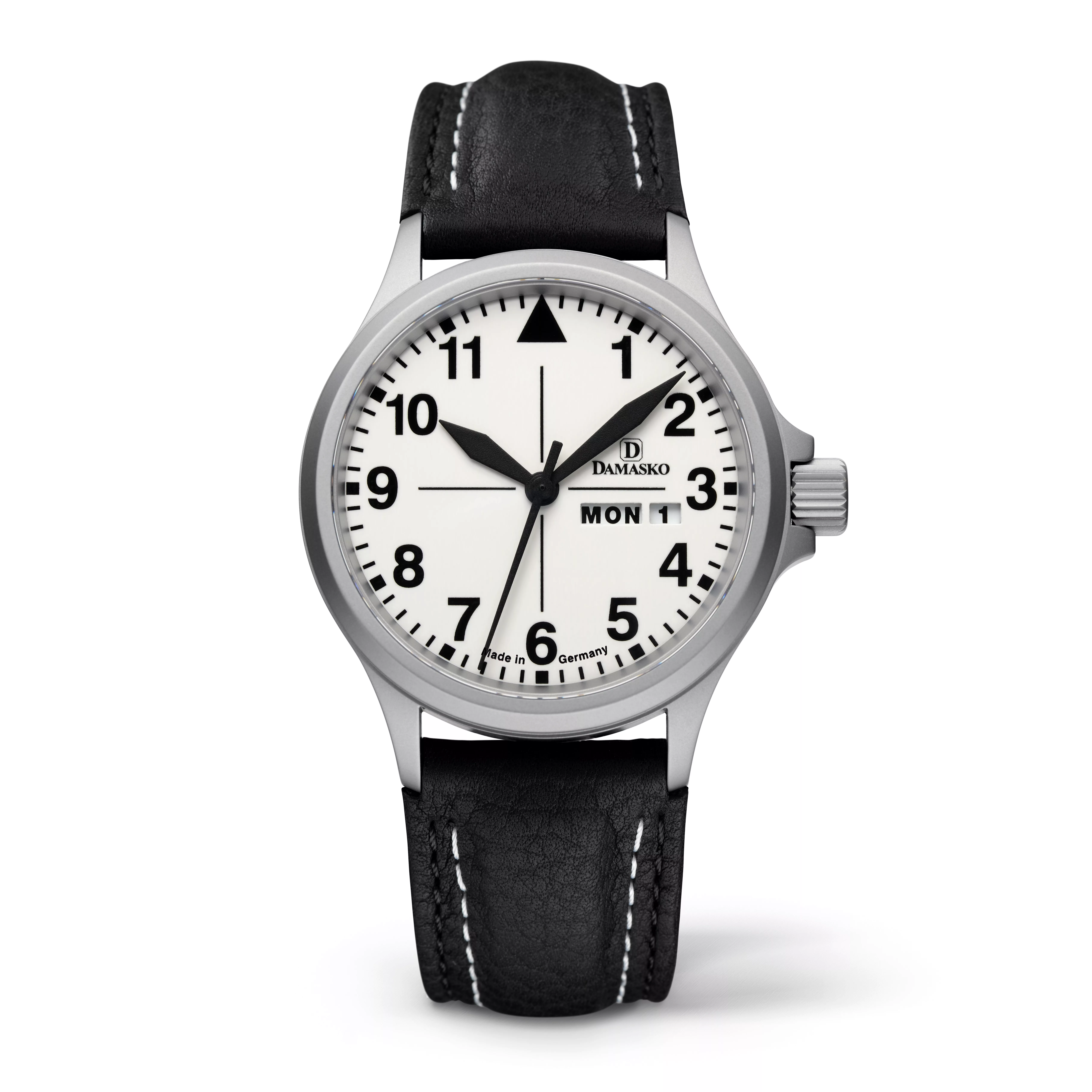 Leather (Black+White Double Stitching)