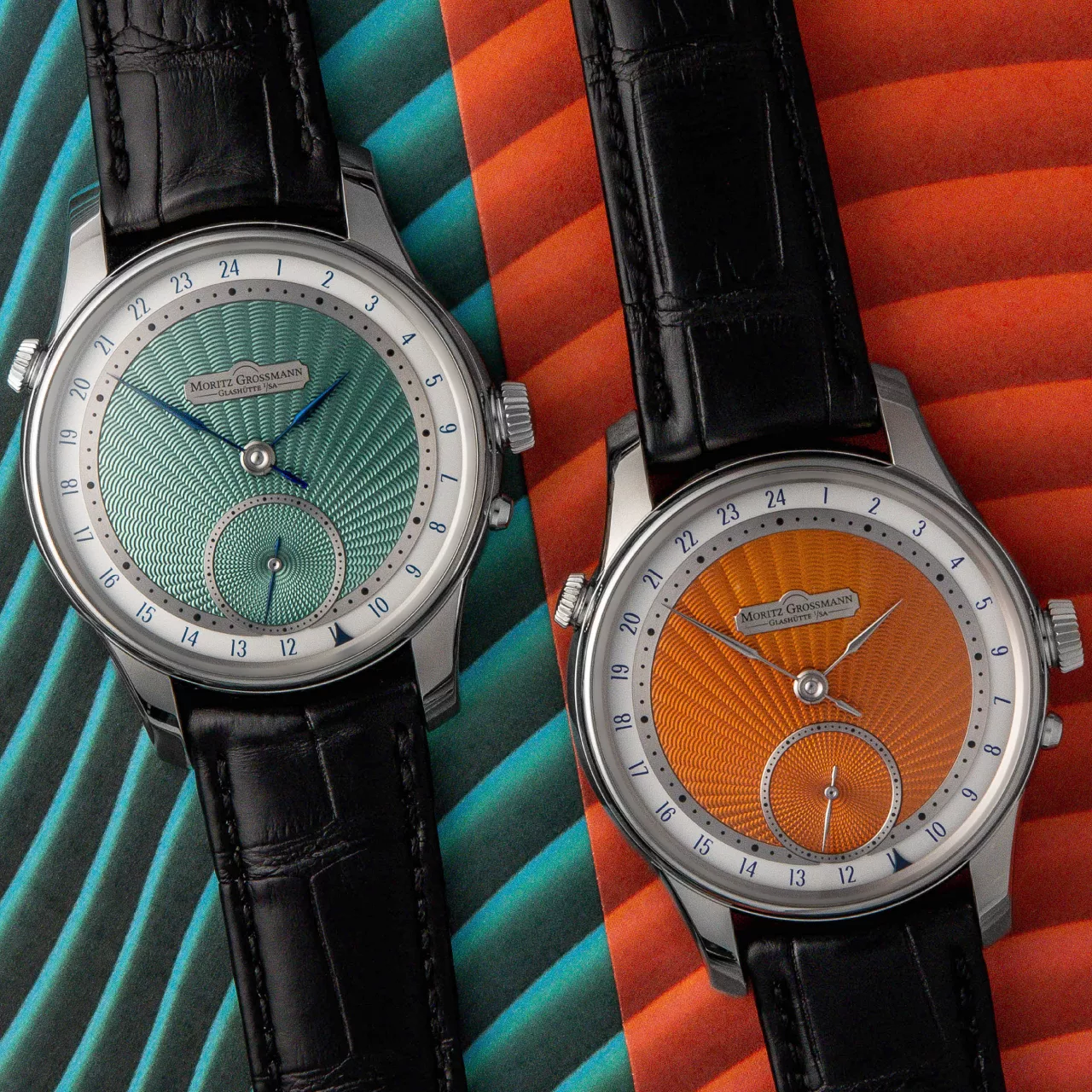 NEW: Moritz Grossmann GMT Guilloche Orange: A Rare Masterpiece with Fire in its Dial - Define Watches