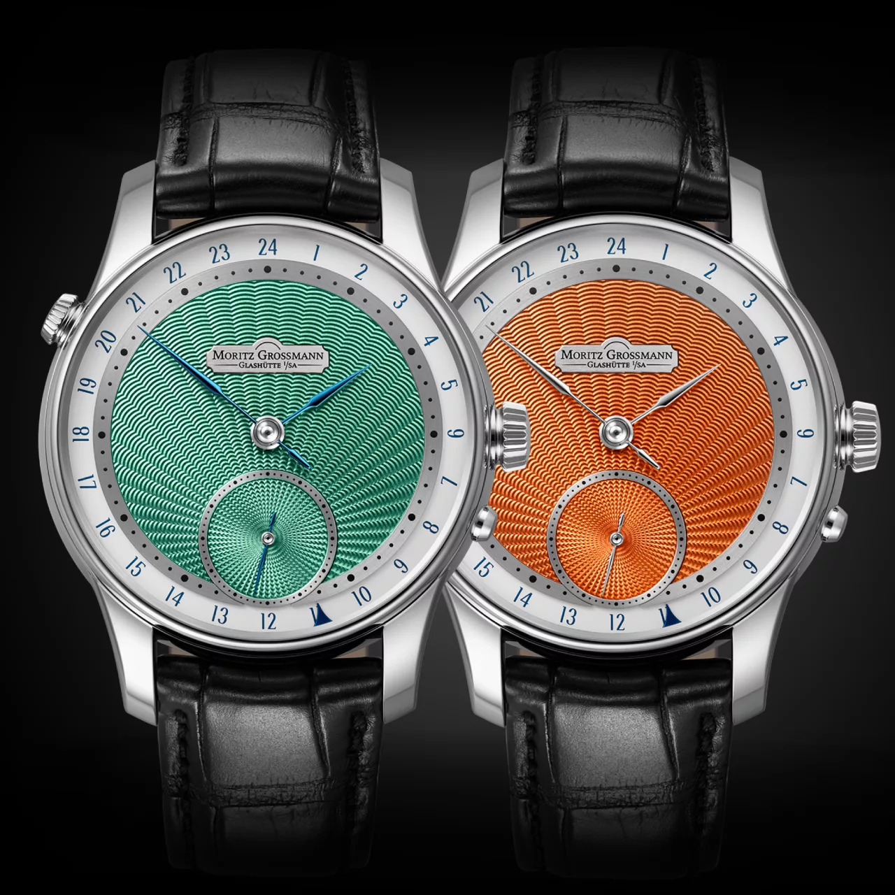 NEW: Moritz Grossmann GMT Guilloche Green captures the romance of exploration - Define Watches