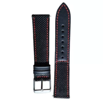 RIOS Handmade Black Cordura / leather, red stitch