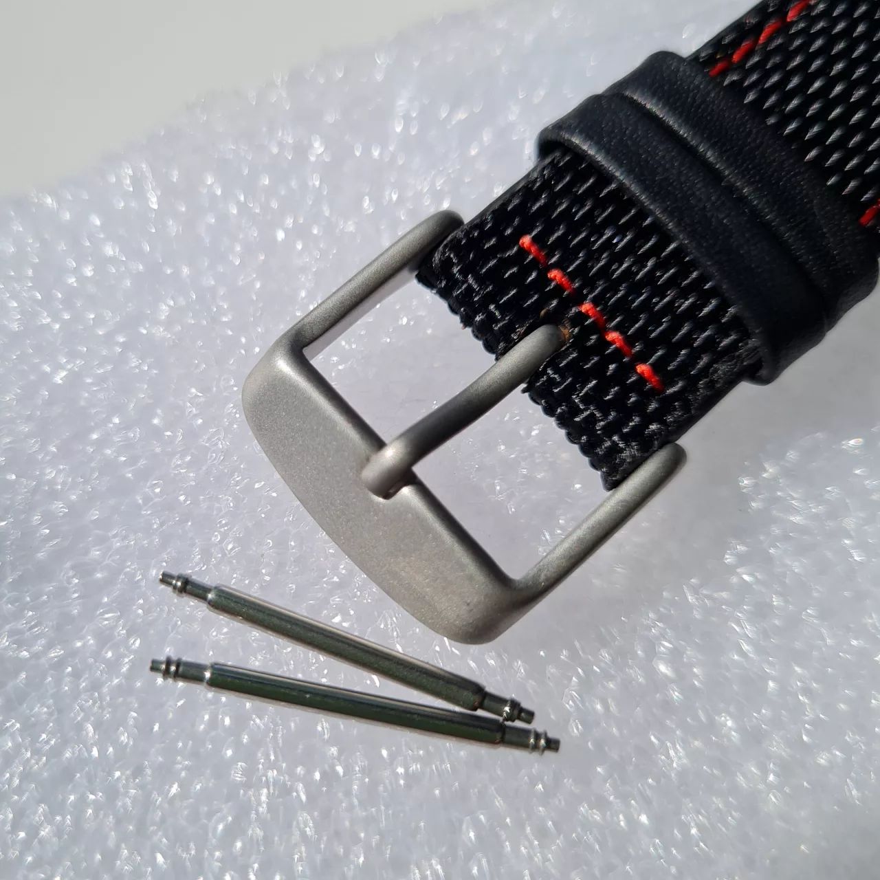 RIOS Handmade Black Cordura / leather, red stitch