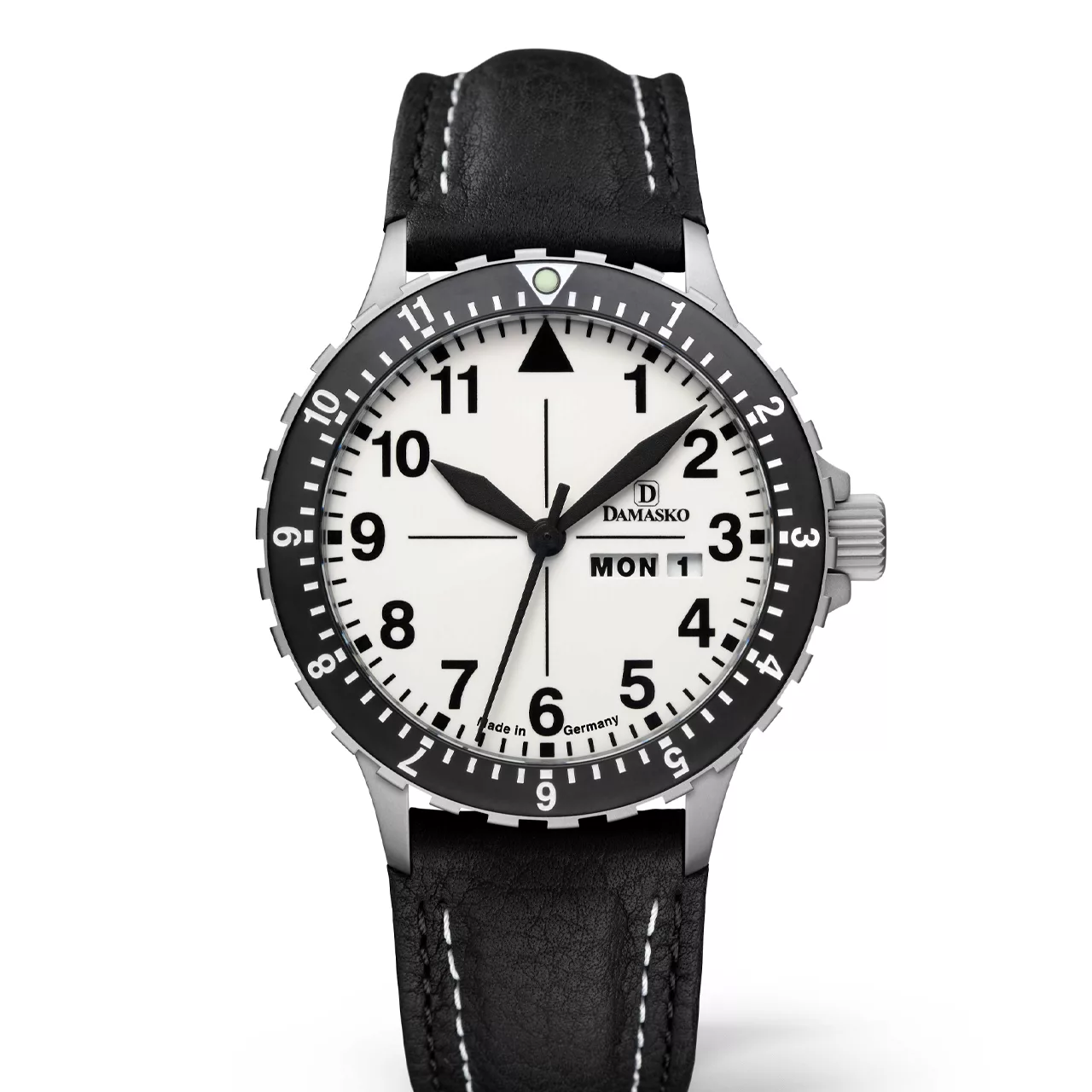 Leather (Black+White Double Stitching)