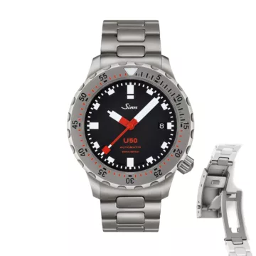 Sinn U50 - Solid Bracelet H-link (Adjustable Clasp)