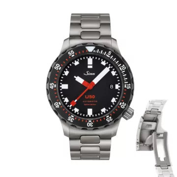 Sinn U50 SDR Tegiment - Solid Bracelet H-Link Tegimented (Adjustable Clasp)