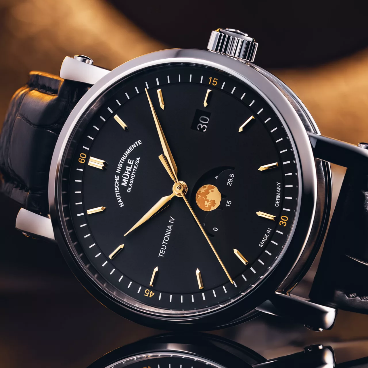NEW: M&uuml;hle-Glash&uuml;tte Teutonia IV Moon Phase Black Review &ndash; Precision, Poetry and Three Decades of Craft - Define Watches