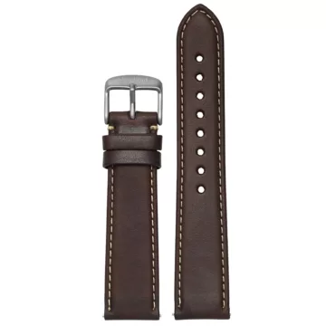 Hanhart calfskin strap dark brown without rivets, 417 ES / PIONEER Preventor HD12 (20 mm)
