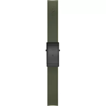 Sinn silicone strap, green with black hard coated deployment clasp, 22mm