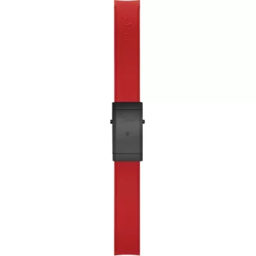 Sinn Silicone strap, red with black hard coated deployment clasp, 22mm