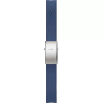 Sinn silicone strap, blue, steel deployment adjustable clasp, 20mm