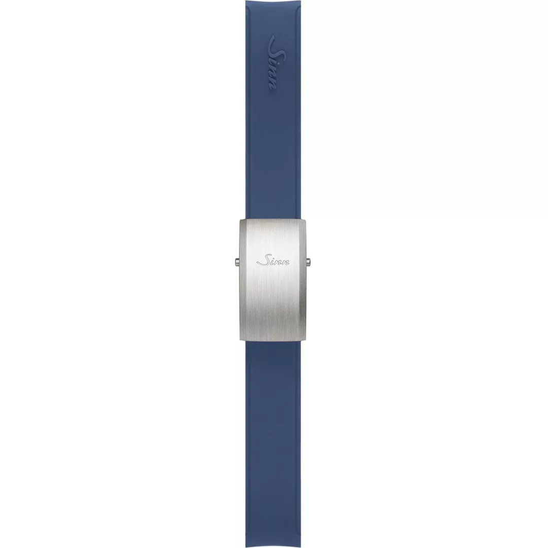 Sinn silicone strap, blue, steel deployment adjustable clasp, 20mm