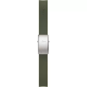 Sinn silicone strap, green, steel deployment adjustable clasp, 20mm