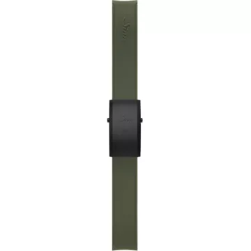 Sinn Silicone strap, green, black hard coated deployment adjustable clasp, 22mm