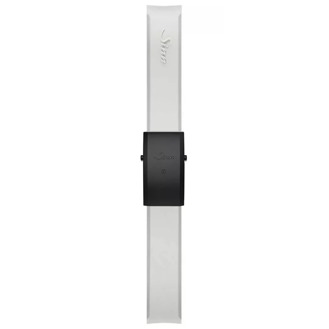 Sinn silicone strap, grey, black hard coated adjustable deployment clasp, 20mm