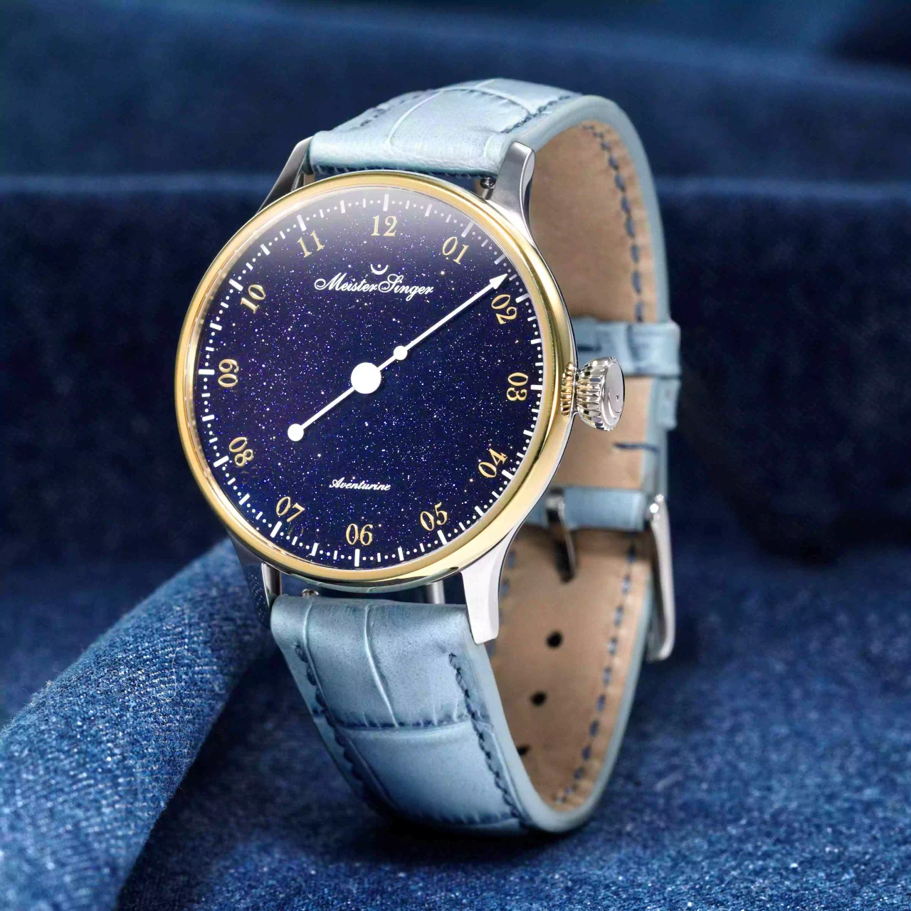 NEW: New MeisterSinger Pangaea Aventurine Blue Models | Steel & Gold Bezel - Define Watches