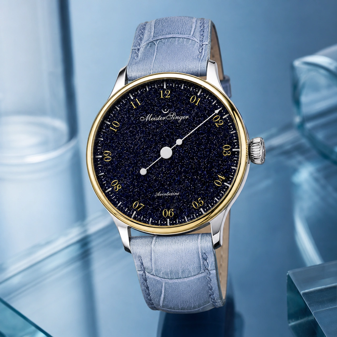 MeisterSinger Pangaea Aventurine Gold - Blue (PMN9908AVLG)