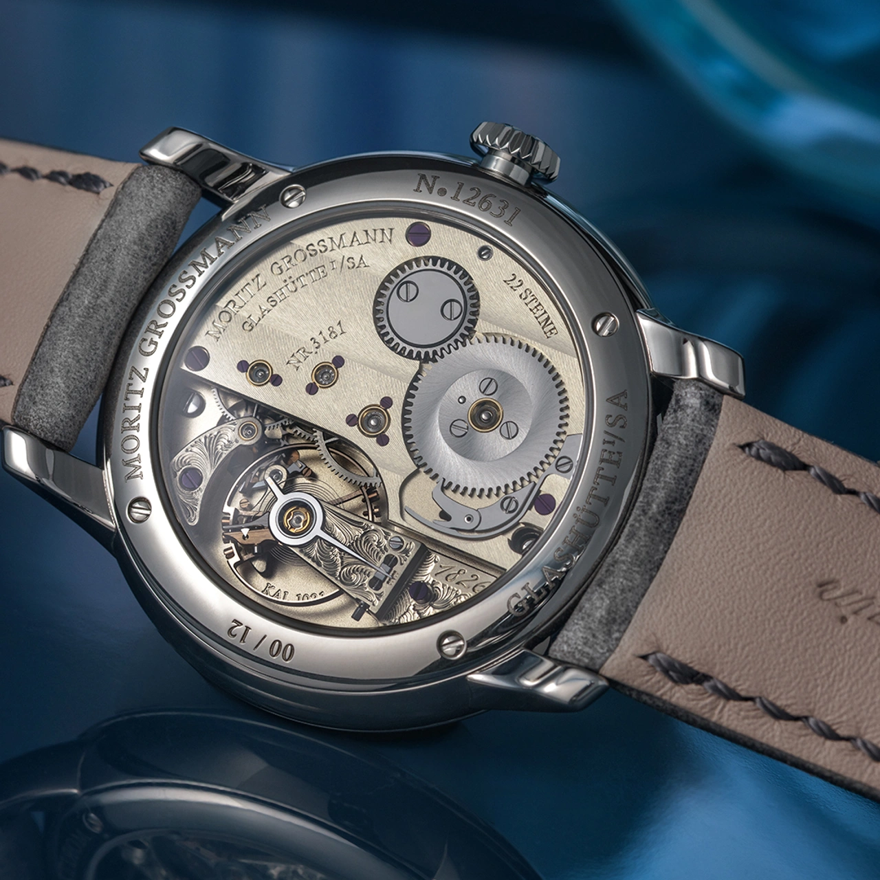 Moritz Grossmann TEFNUT 36 Silver-Plated by Friction Turquoise Blue