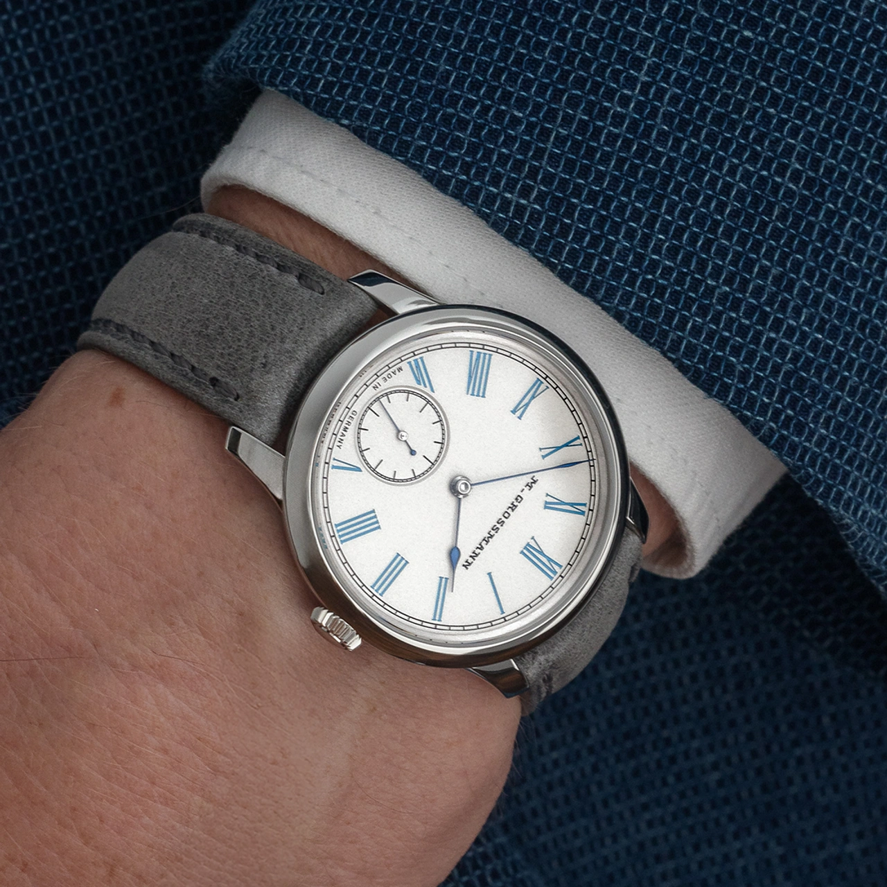 Moritz Grossmann TEFNUT 36 Silver-Plated by Friction Turquoise Blue