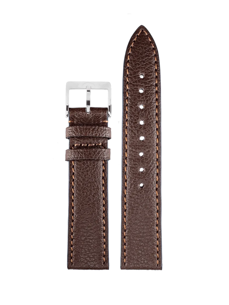 MeisterSinger Vegan leather band - Brown / Pin buckle, 20 mm